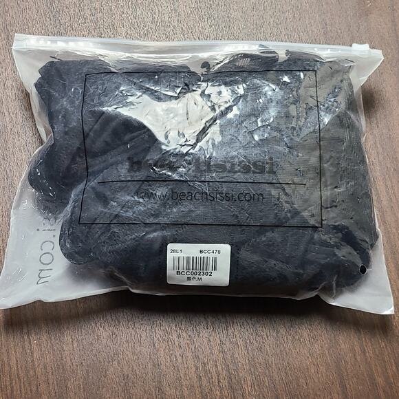 NWT Beachsissi Women’s Tankini Set Black Lace Top Black Bottoms M - Picture 7 of 8